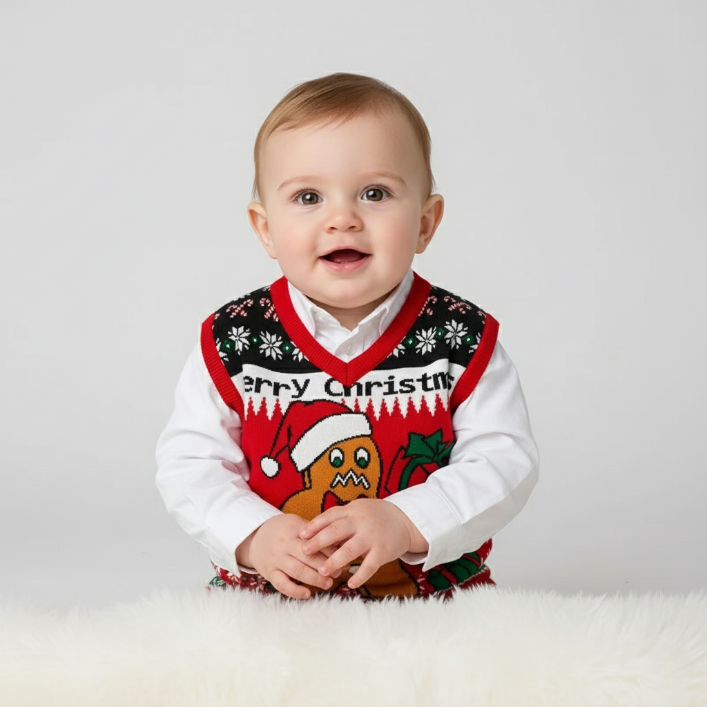 BowLift | Cozy Knit Christmas Sweater Vest for Baby Boys