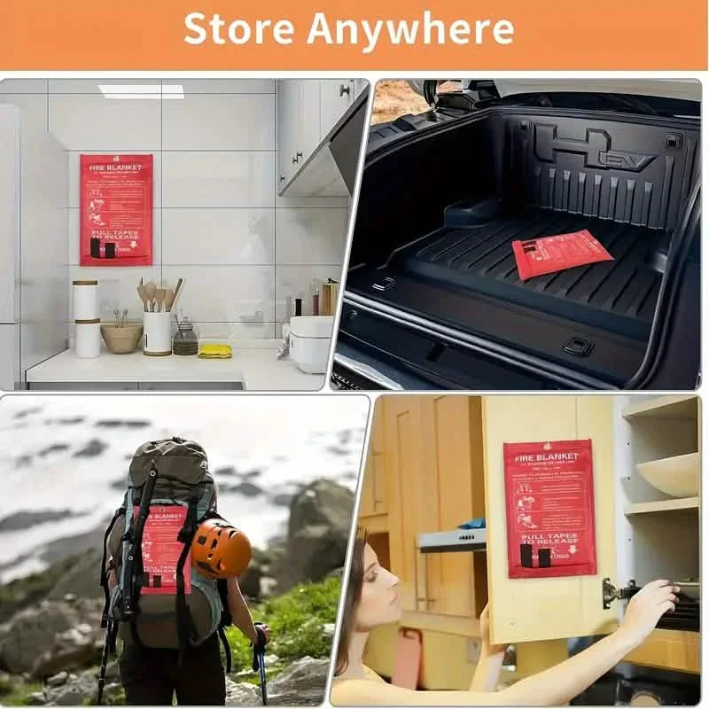 BowLift | 2-Pack: Premium Fiberglass Fire Blankets - Heat Resistant, Compact and Reusable