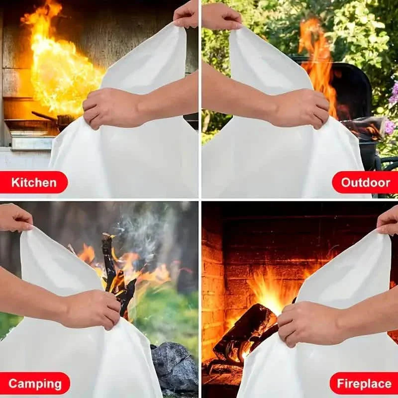 BowLift | 2-Pack: Premium Fiberglass Fire Blankets - Heat Resistant, Compact and Reusable