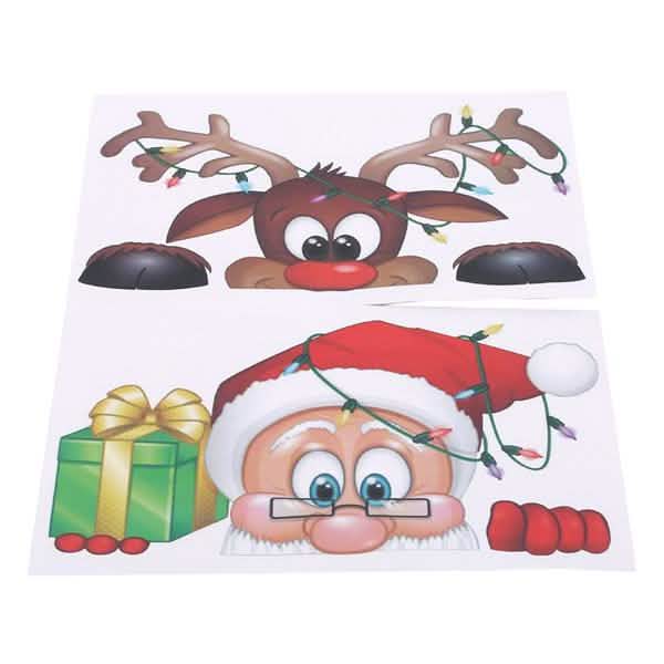 BowLift | 2-Pack: Santa Claus Moose Shop Hotel Christmas Window Double-Sided Glass Sticker