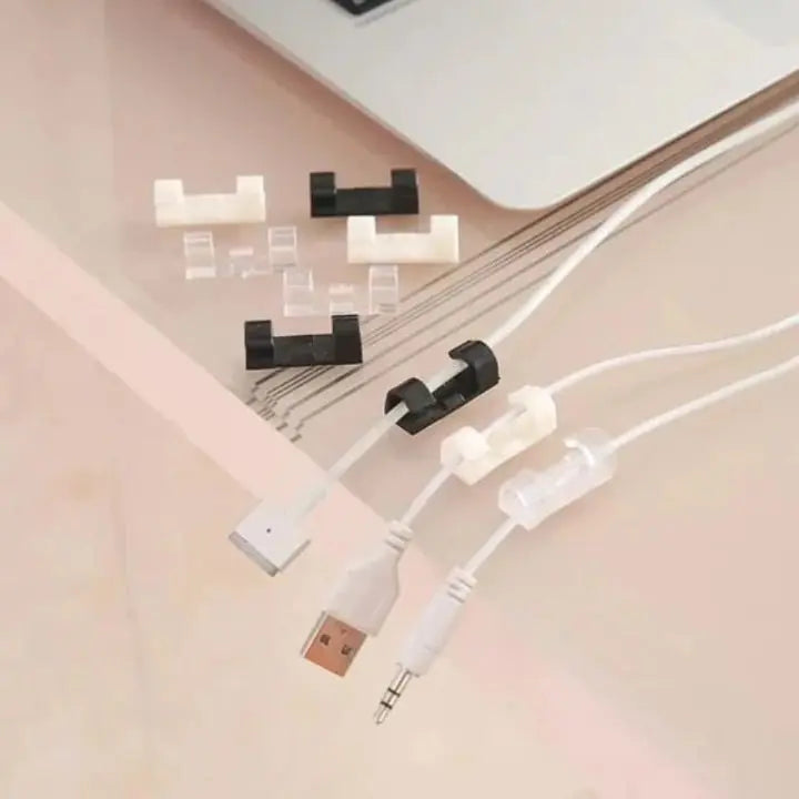 BowLift | 20 pieces | Self-adhesive cable clips – for cable management