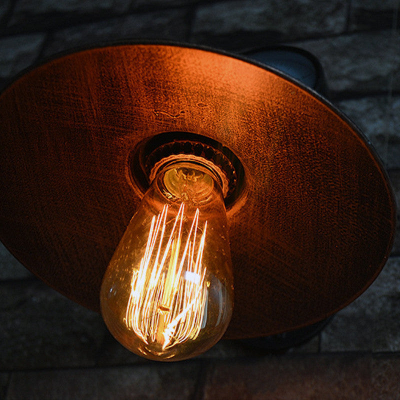 BowLift | 1 Light Wide Flare Wall Lamp Fixture Industrial Rust Metal Wall Mounted Lamp with Water Meter Decoration