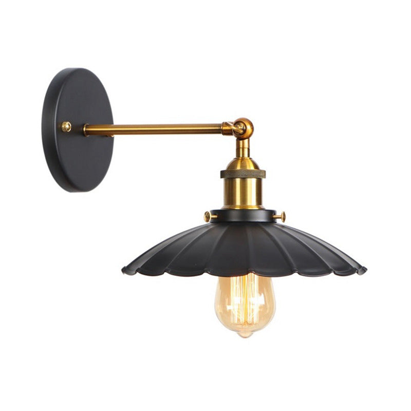 BowLift | Metal straight arm wall lighting fixture factory 1 bulb dining room wall lamp in black and brass