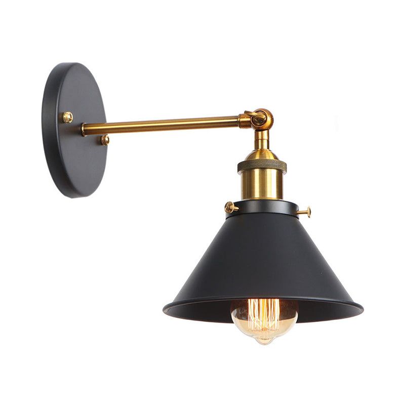 BowLift | Metal straight arm wall lighting fixture factory 1 bulb dining room wall lamp in black and brass