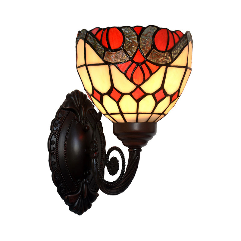 BowLift | Baroque Grid Wall Lamp 1 Main Spotted Art Glass Wall Light Fixture in Black