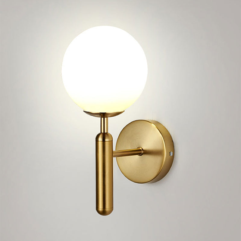 BowLift | Minimalistic Globe Wall Mount Light Fixture Glass 1-Head Bedroom Wall Lighting Ideas