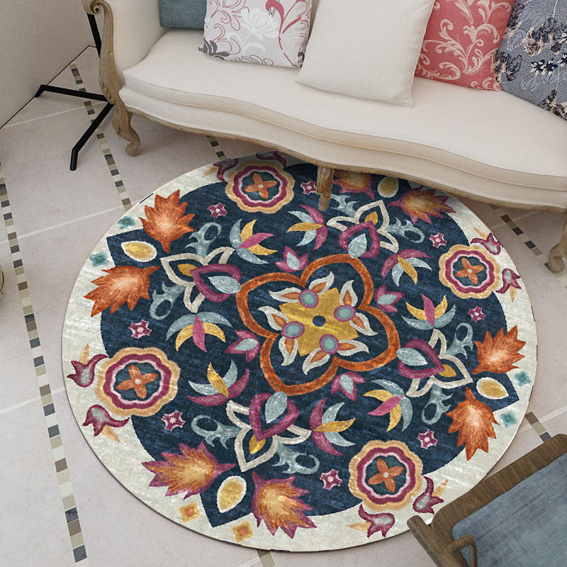 BowLift | Classic Moroccan Indoor Carpet multicolored floral rug non-slip machine washable stain-resistant rug for the living room