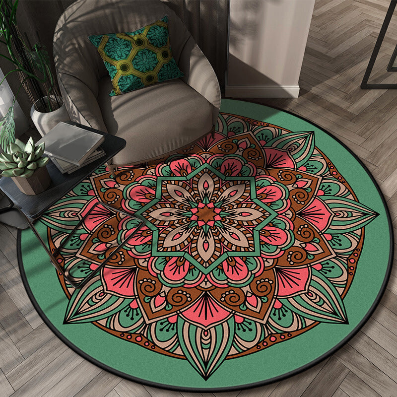 BowLift | Glamorous layered floral pattern rug multicolored Moroccan rug polypropylene stain resistant non-slip backing machine washable rug for home