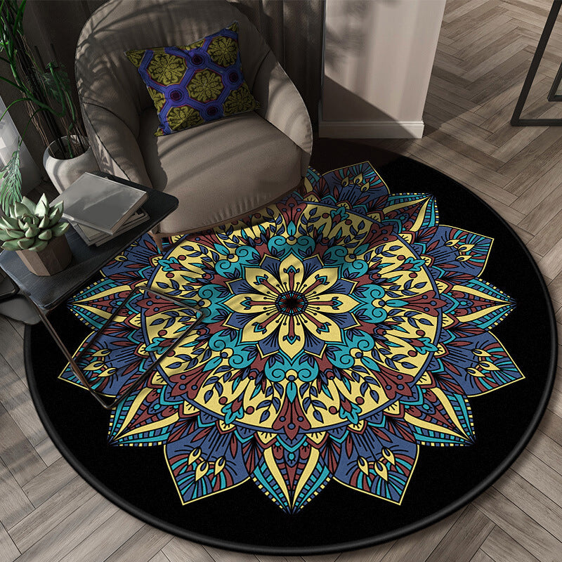 BowLift | Glamorous layered floral pattern rug multicolored Moroccan rug polypropylene stain resistant non-slip backing machine washable rug for home