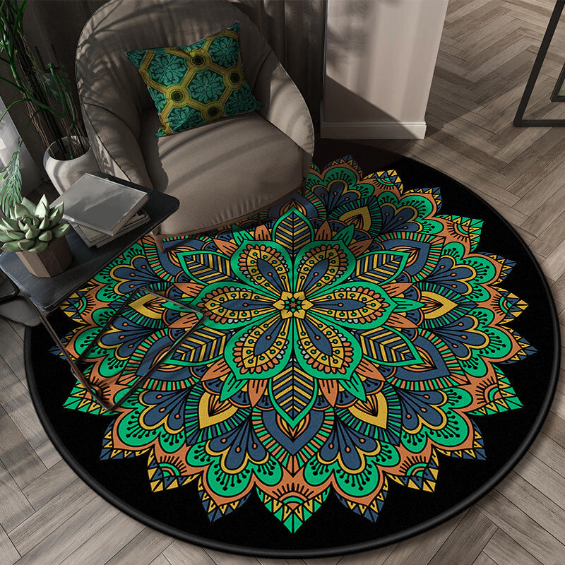 BowLift | Glamorous layered floral pattern rug multicolored Moroccan rug polypropylene stain resistant non-slip backing machine washable rug for home