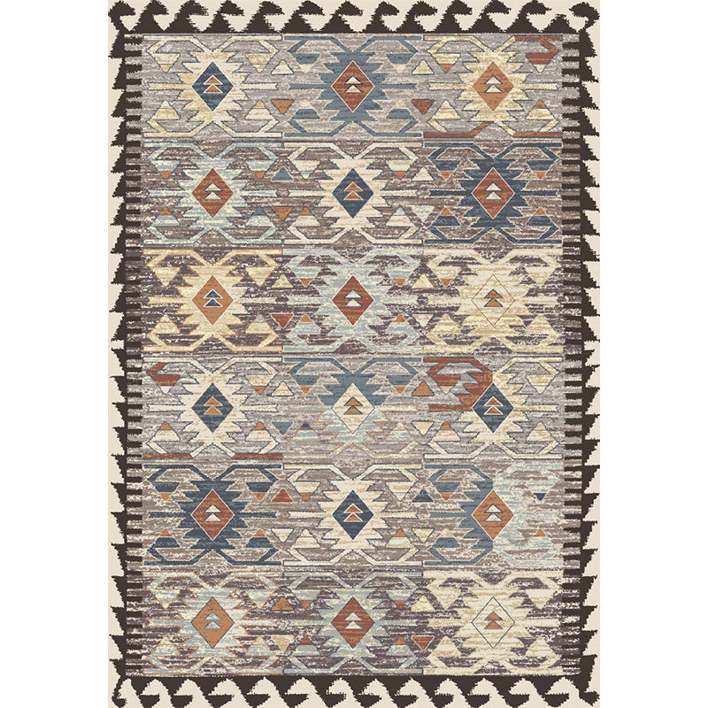 BowLift | Unusual diamond patterned rug Multicolored Moroccan rug Polyester pet-friendly stain resistant non-slip rug for the living room