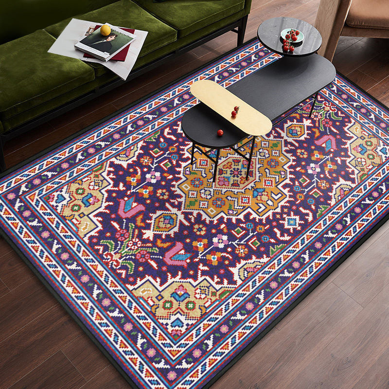 BowLift | Persian tribal patterned carpet Multicolored polyester carpet Stain-resistant Pet-friendly Non-slip backing Carpet for bedroom