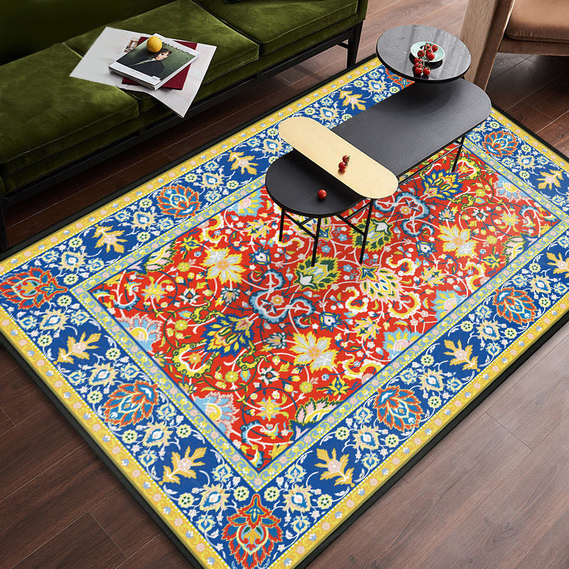 BowLift | Persian tribal patterned carpet Multicolored polyester carpet Stain-resistant Pet-friendly Non-slip backing Carpet for bedroom