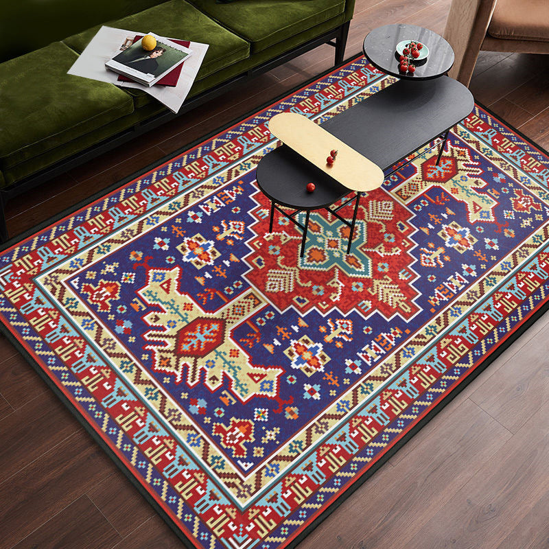 BowLift | Persian tribal patterned carpet Multicolored polyester carpet Stain-resistant Pet-friendly Non-slip backing Carpet for bedroom