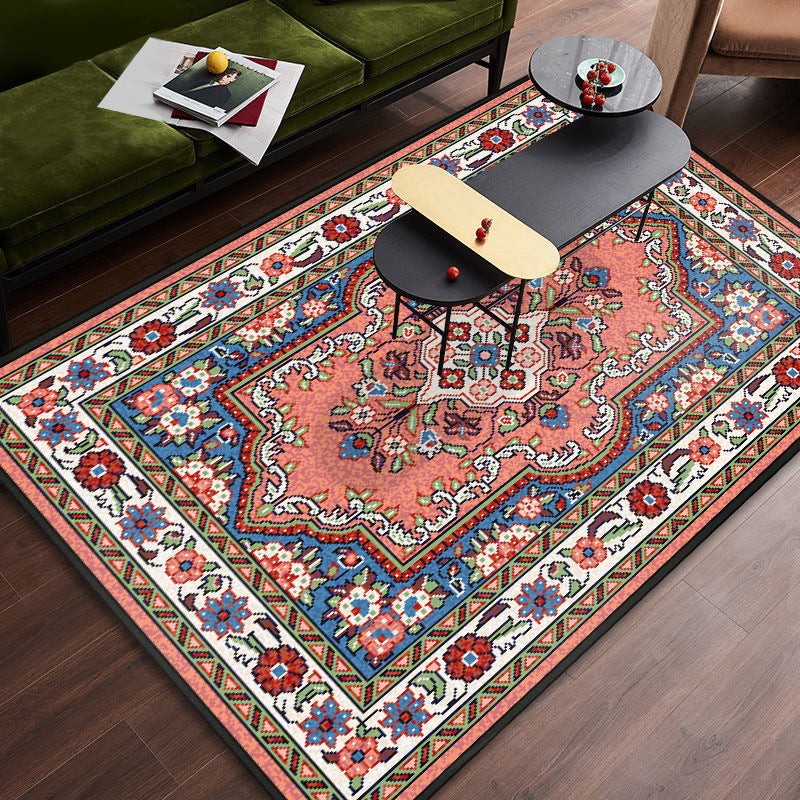 BowLift | Persian tribal patterned carpet Multicolored polyester carpet Stain-resistant Pet-friendly Non-slip backing Carpet for bedroom