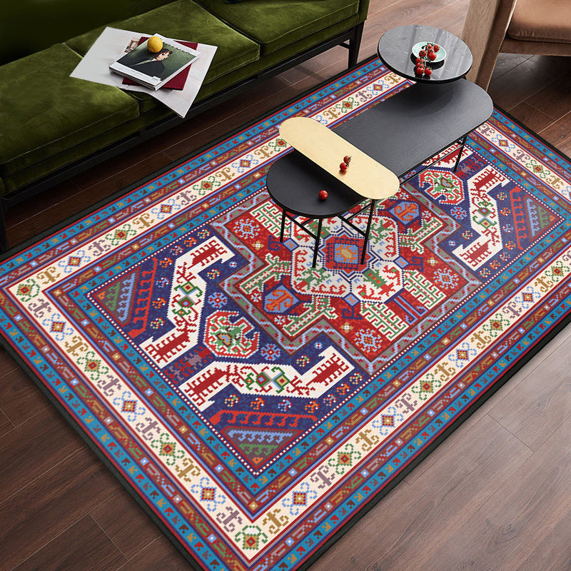 BowLift | Persian tribal patterned carpet Multicolored polyester carpet Stain-resistant Pet-friendly Non-slip backing Carpet for bedroom