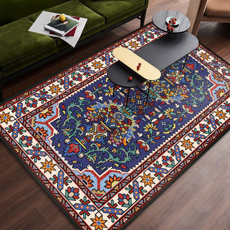 BowLift | Persian tribal patterned carpet Multicolored polyester carpet Stain-resistant Pet-friendly Non-slip backing Carpet for bedroom