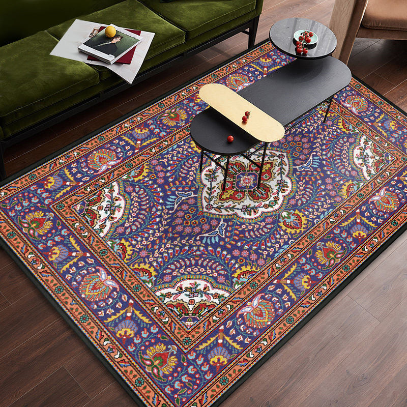 BowLift | Persian tribal patterned carpet Multicolored polyester carpet Stain-resistant Pet-friendly Non-slip backing Carpet for bedroom