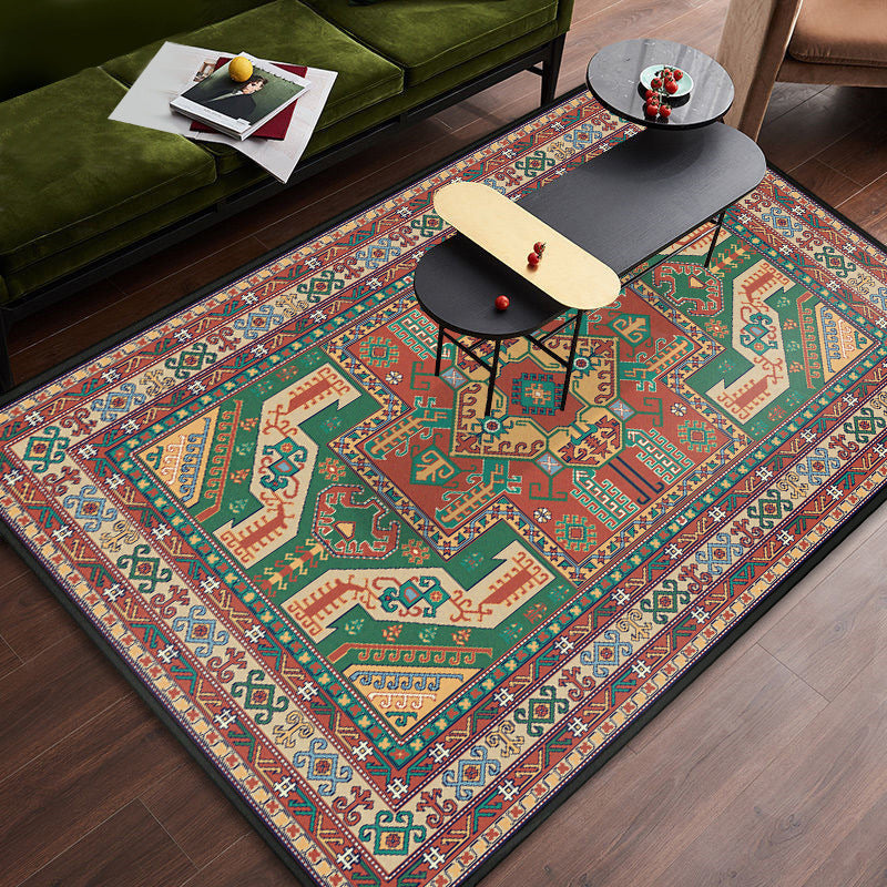 BowLift | Persian tribal patterned carpet Multicolored polyester carpet Stain-resistant Pet-friendly Non-slip backing Carpet for bedroom