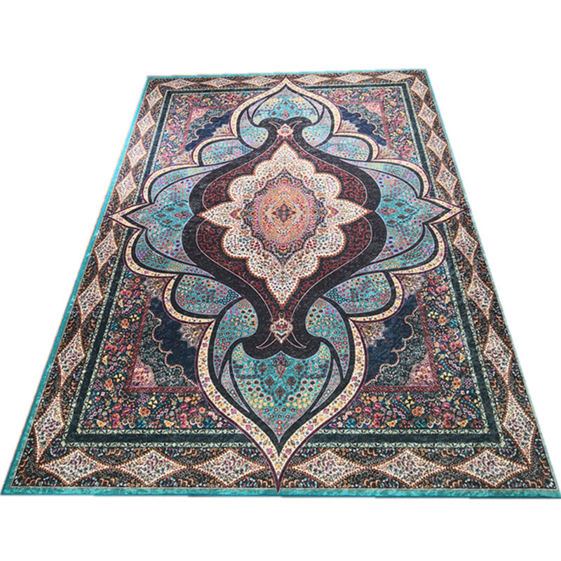 BowLift | Glam Persian Indoor Dress Multicolored Floral Pattern Dress Non-Slip Back Machine Washable Pet Friendly Carpet for Living Room