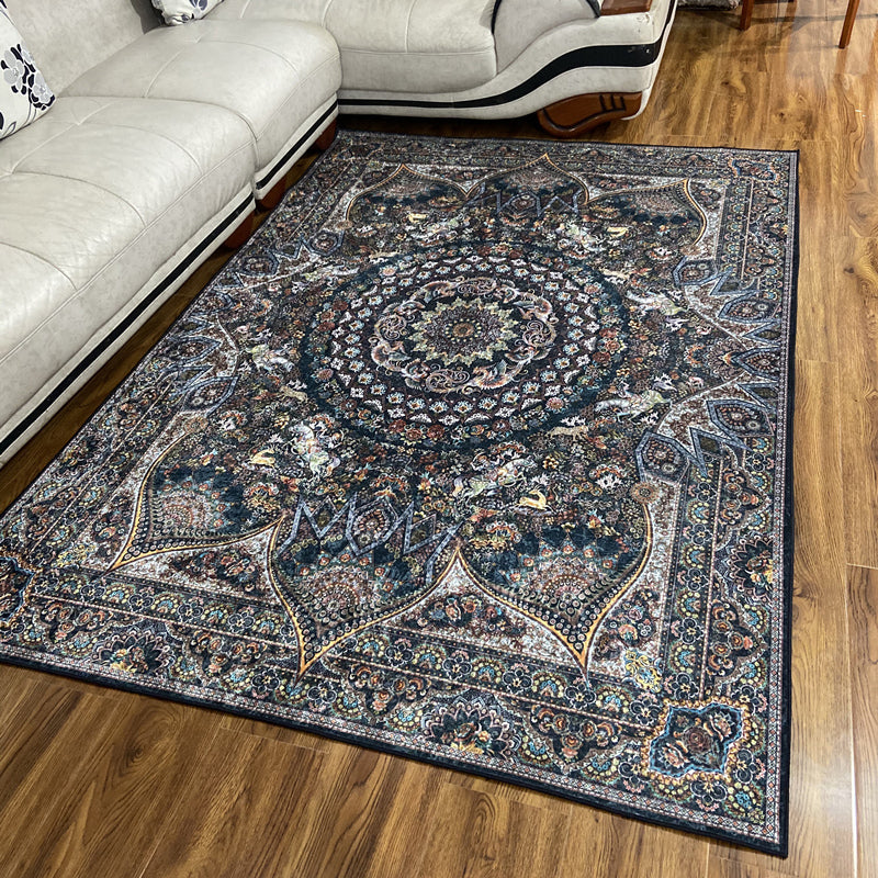 BowLift | Glam Persian Indoor Dress Multicolored Floral Pattern Dress Non-Slip Back Machine Washable Pet Friendly Carpet for Living Room