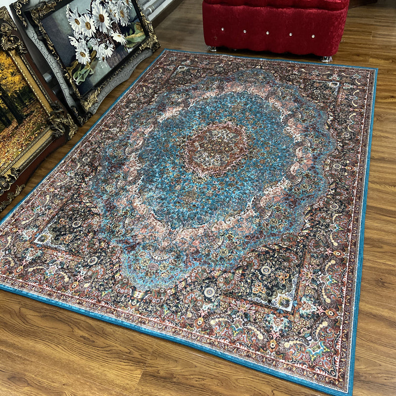 BowLift | Glam Persian Indoor Dress Multicolored Floral Pattern Dress Non-Slip Back Machine Washable Pet Friendly Carpet for Living Room
