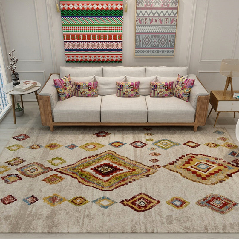 BowLift | Color back Moroccan style rug Polymer geometric pattern rug non-slip bottom machine washable stain-resistant rug for indoor use