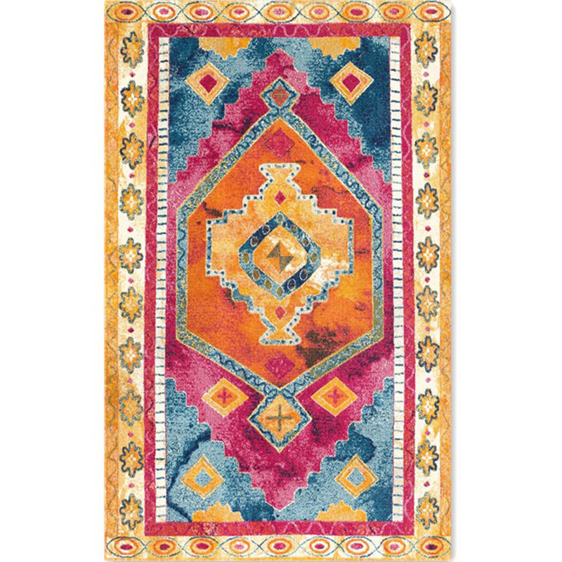 BowLift | Color back Moroccan style rug Polymer geometric pattern rug non-slip bottom machine washable stain-resistant rug for indoor use