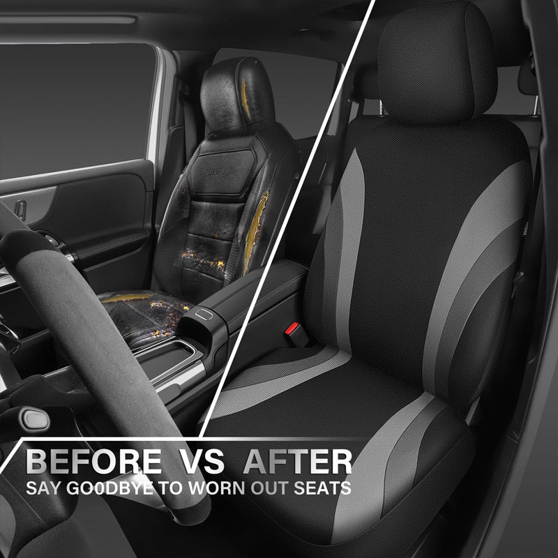 BowLift | EVA Waterproof Car Seat Covers Airbag Compatible Gray Two Front Seat Covers