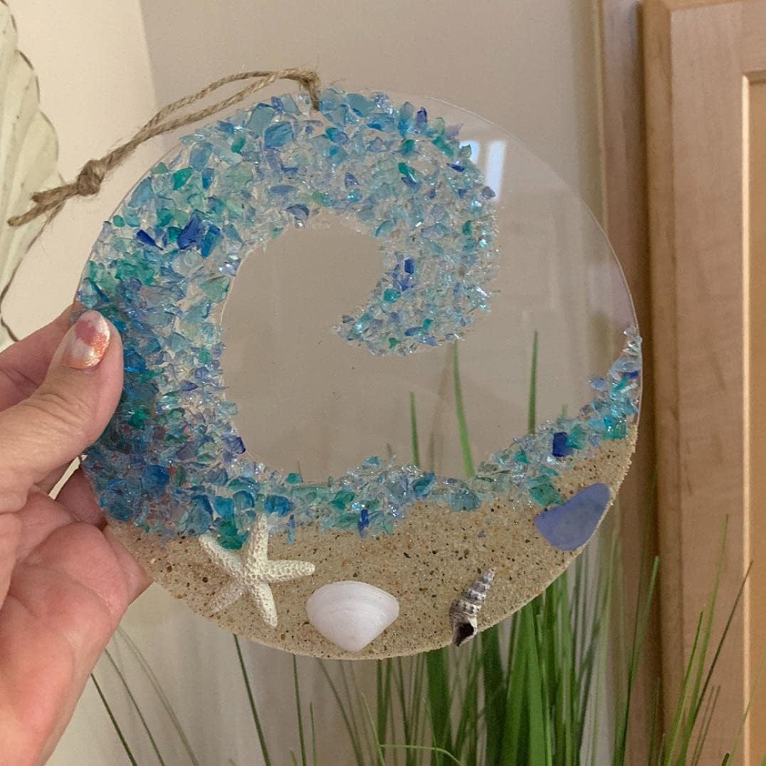 BowLift | Sea glass sun catcher - Ocean breaking wave beach ornament