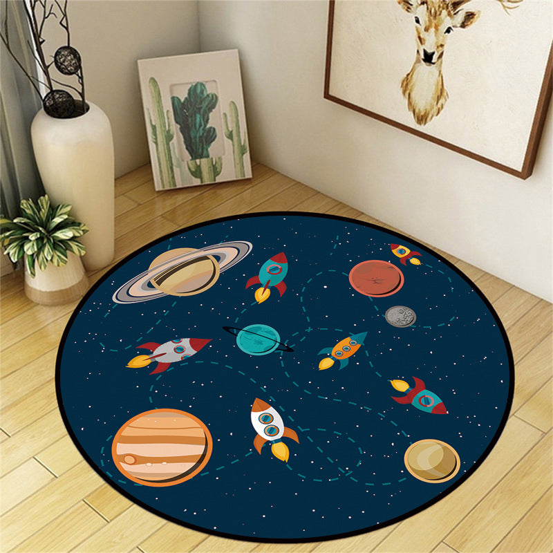 BowLift | Beautiful Multicolor Cartoon Rug Polyester Animal Print Rug Non-Slip Machine Washable Dirt-Repellent Rug for the Children's Room