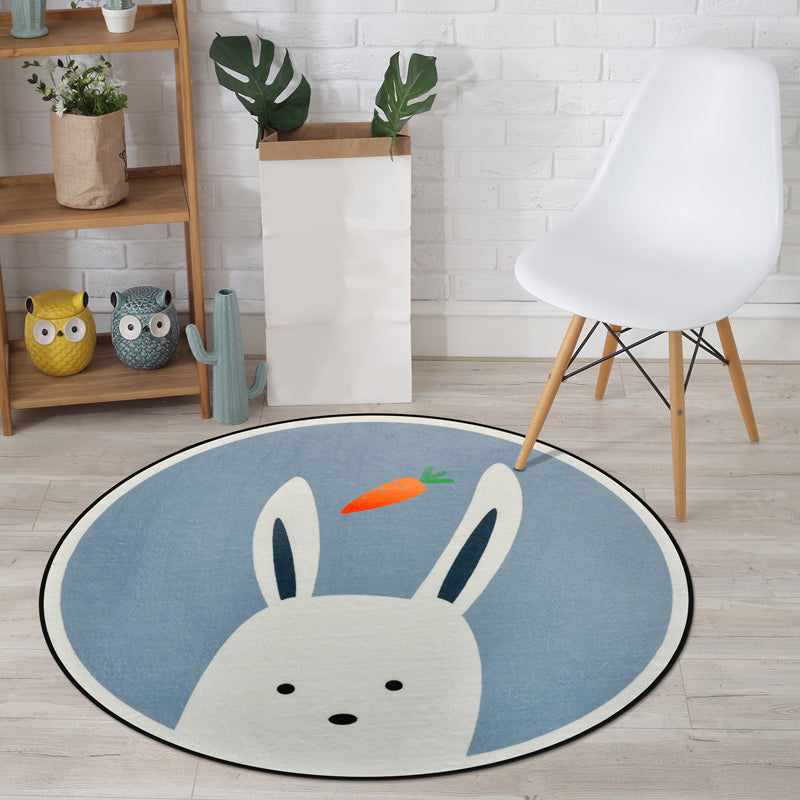 BowLift | Cartoon Animal Drawing Print Rug Multicolor Polypropylene Rug Machine washable Non-slip backing Stain-resistant rug for children's room