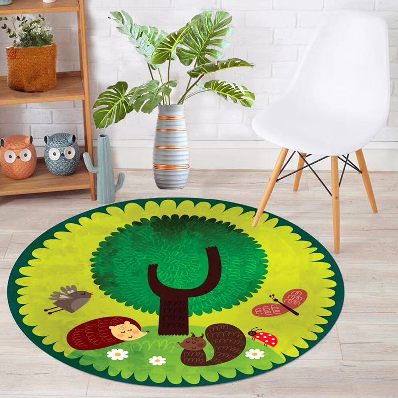 BowLift | Educational Cartoon Rug Multi Colored Pattern Carpet Machine Washable Pet Friendly Non-Slip Back Rug for Kids Room
