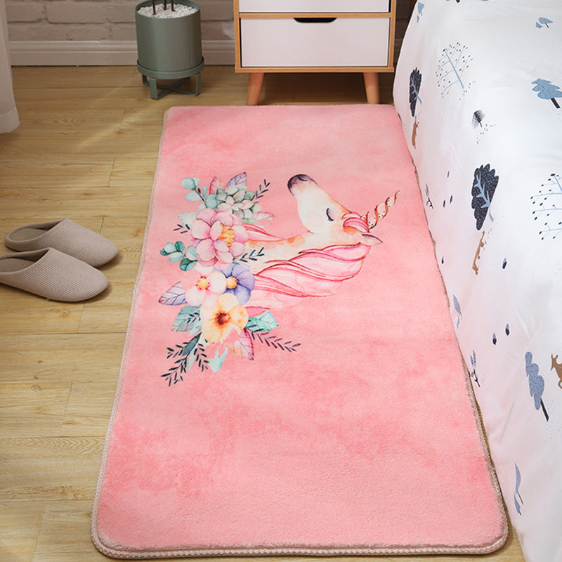 BowLift | Children's Room Rug Multicolored Animal Sketches Rug Cotton Machine Washable Rug
