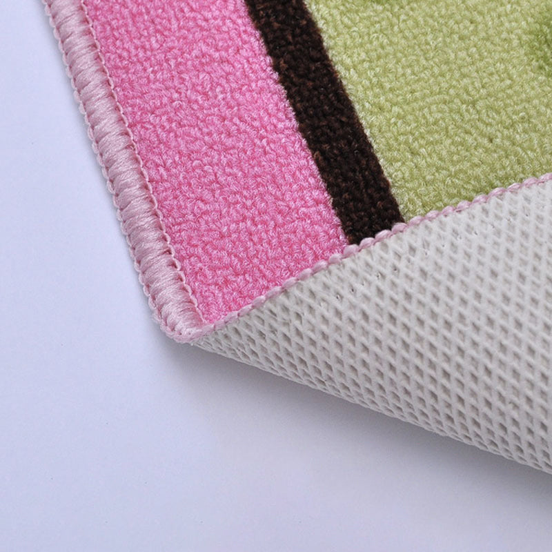 BowLift | Pink Owl Drawing Print Carpet Polyester Cartoon Carpet Anti-Slip Bottom Machine Washable Pet Friendly Area Rug for Kids Room
