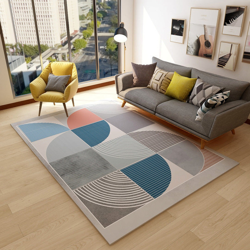 BowLift | Chic Geometric Colorblock Rug Multicolored Nordic Rug Polypropylene Non-slip Washable Pet-friendly Rug for Room
