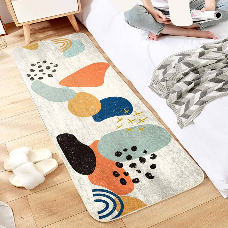 BowLift | Creative Nordic Style Carpet Multicolor Color Block Carpet Stain Resistant Washable Non-Slip Carpet for Girls Room