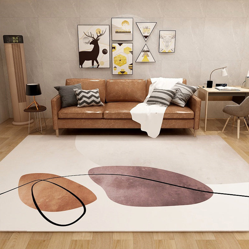 BowLift | Abstract Rug Polyester Minimalist Rug Washable Rug for Large Room