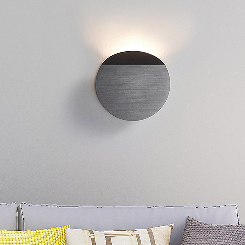 BowLift | Contemporary round metal wall light black/gray/white LED wall-mounted light for hallway