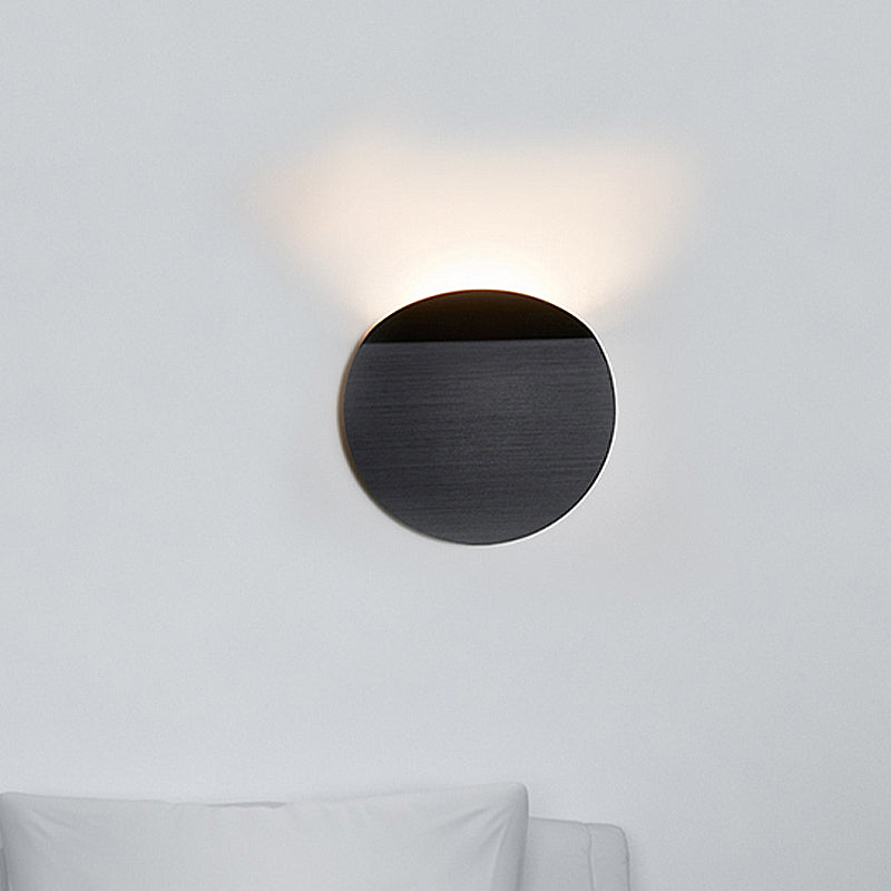 BowLift | Contemporary round metal wall light black/gray/white LED wall-mounted light for hallway