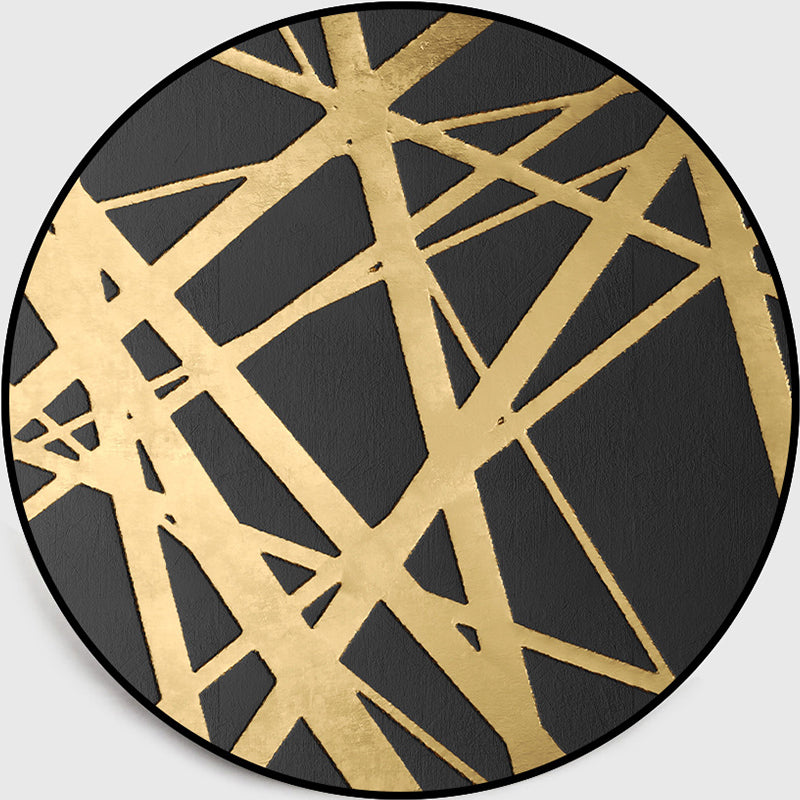 BowLift | Gold Criss-Cross Patterned Rug Synthetic Glam Rug Pet-Friendly Non-Slip Back Machine Washable Rug for Home Decor