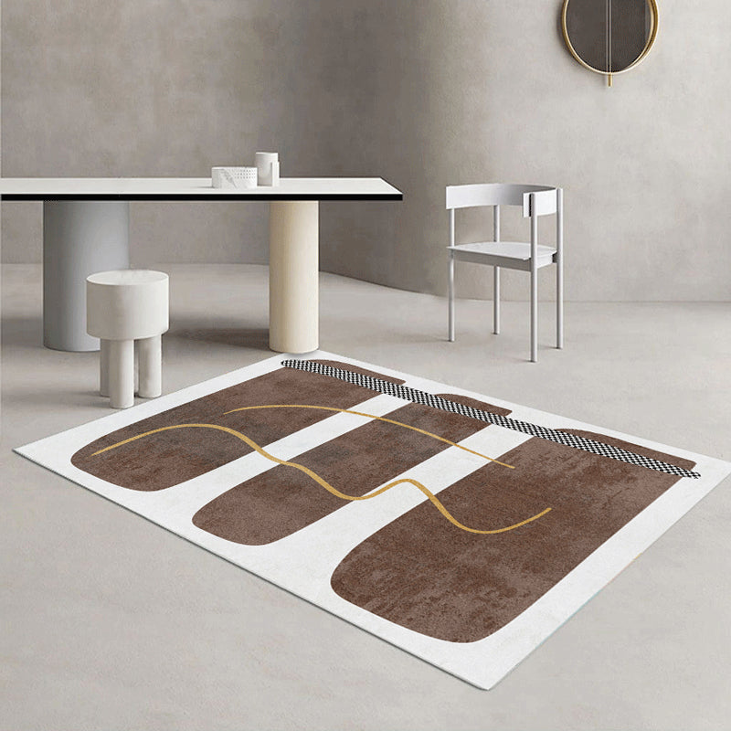 BowLift | Contemporary Abstract Pattern Carpet Multicolor Polypropylene Carpet Non-Slip Pet Friendly Stain Resistant Carpet for Large Room