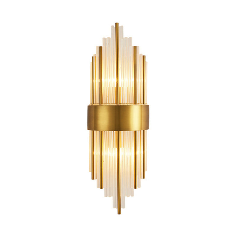 BowLift | Shadow Wall Light Simplicity Crystal Rod 2 Bulbs Living Room Wall Mount Light in Gold