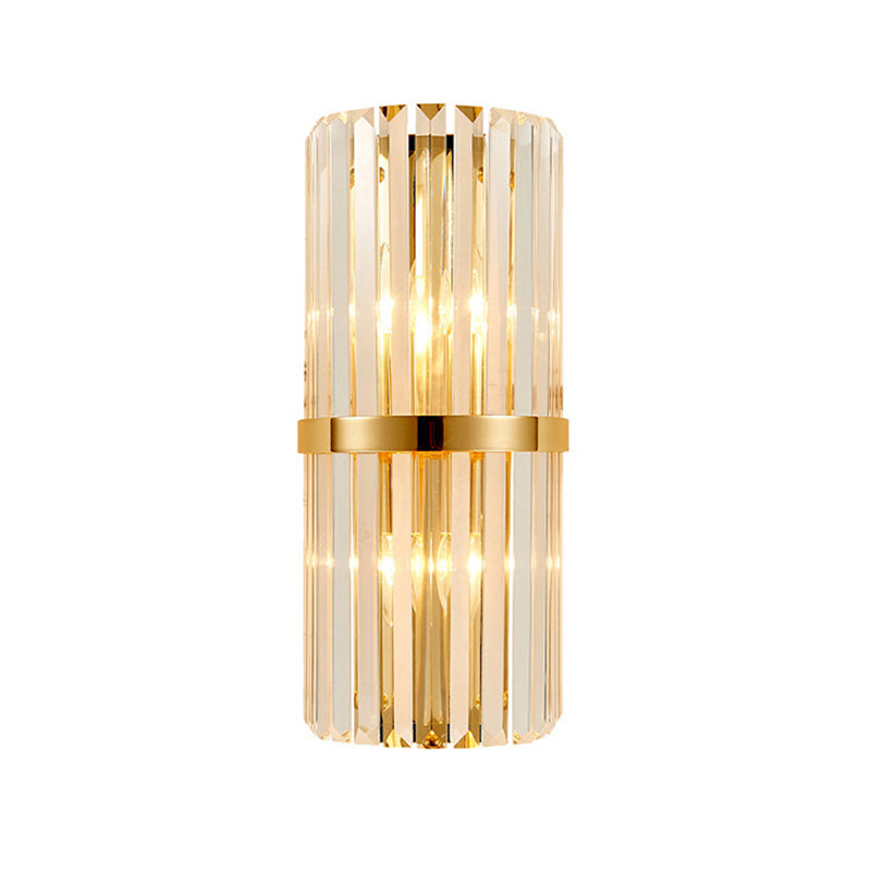 BowLift | Shadow Wall Light Simplicity Crystal Rod 2 Bulbs Living Room Wall Mount Light in Gold