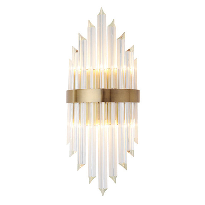 BowLift | Shadow Wall Light Simplicity Crystal Rod 2 Bulbs Living Room Wall Mount Light in Gold