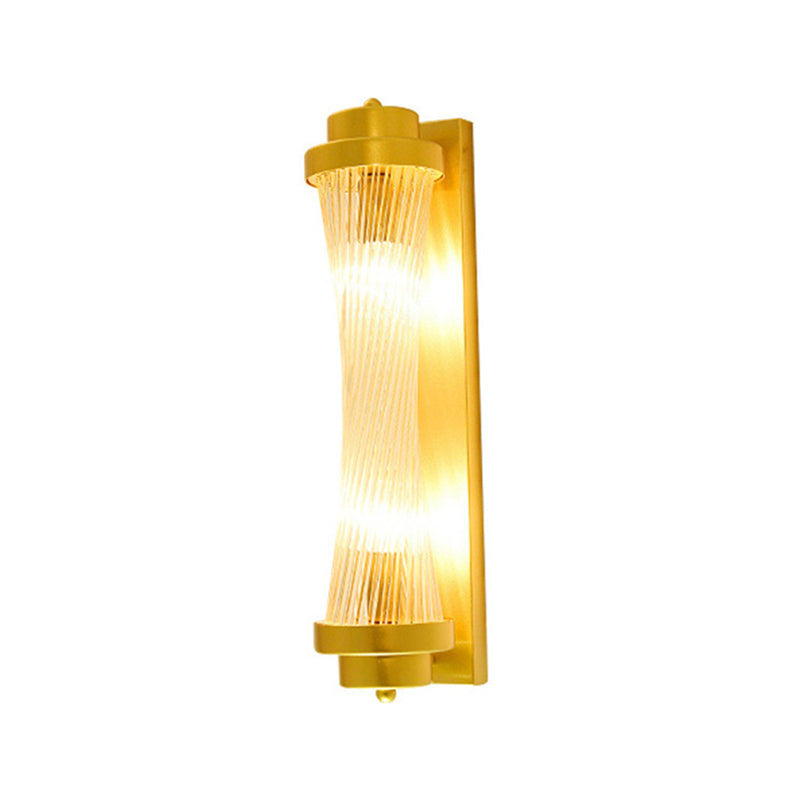 BowLift | Shadow Wall Light Simplicity Crystal Rod 2 Bulbs Living Room Wall Mount Light in Gold