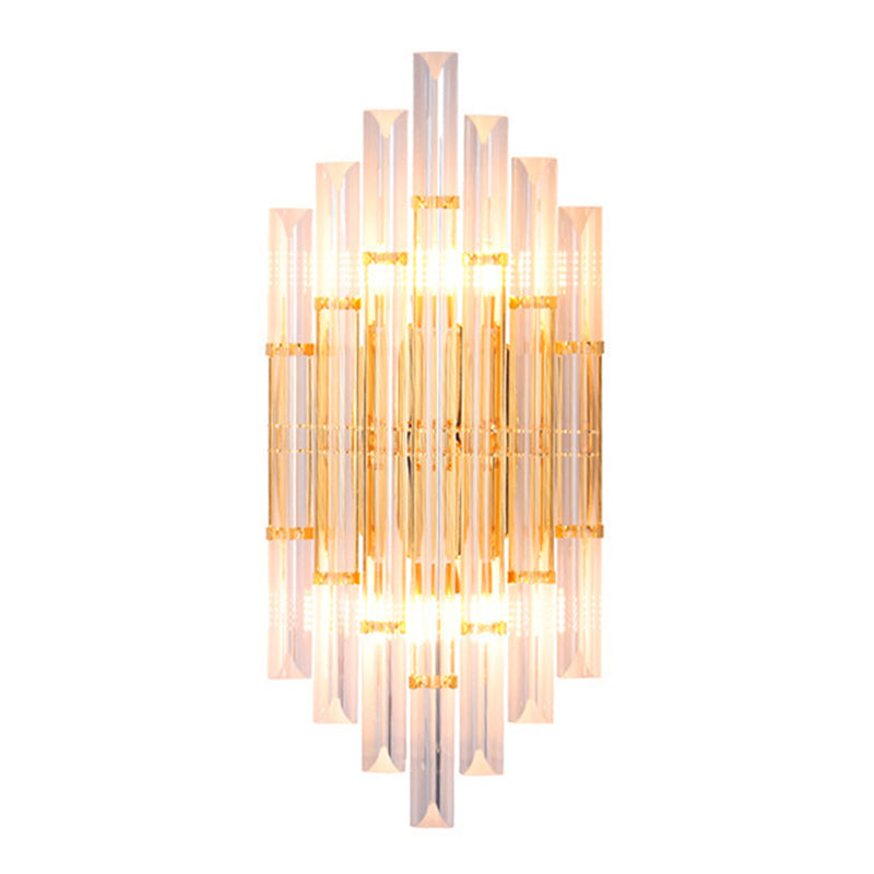 BowLift | Shadow Wall Light Simplicity Crystal Rod 2 Bulbs Living Room Wall Mount Light in Gold