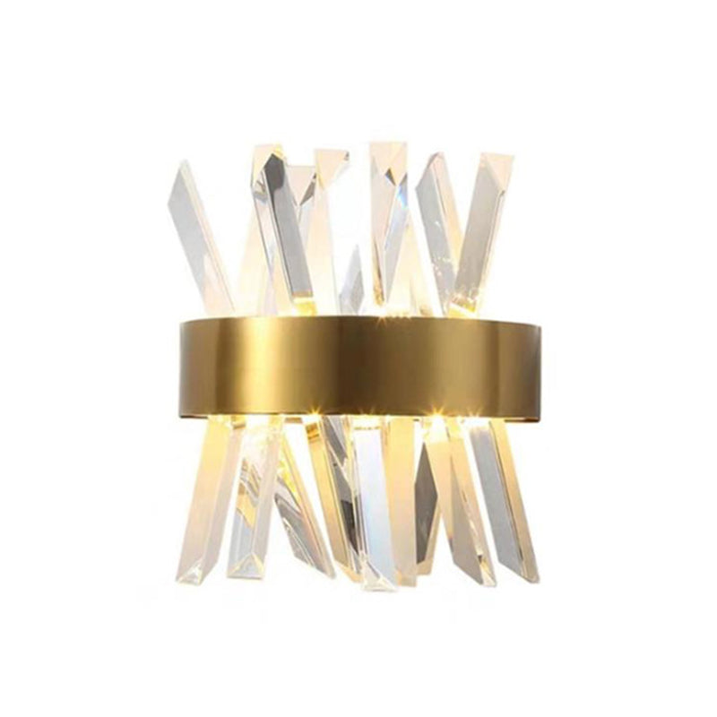 BowLift | Shadow Wall Light Simplicity Crystal Rod 2 Bulbs Living Room Wall Mount Light in Gold