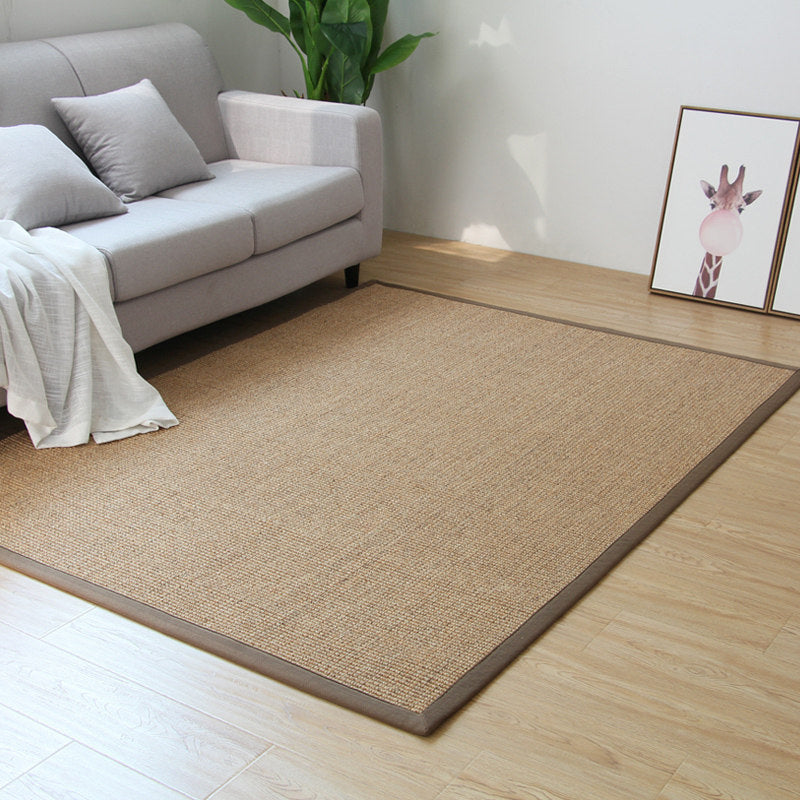 BowLift | Premium Solid Area Rug Light Brown Wooden Style Carpet Sisal Non-Slip Pet-Friendly Machine Washable Rug for Home