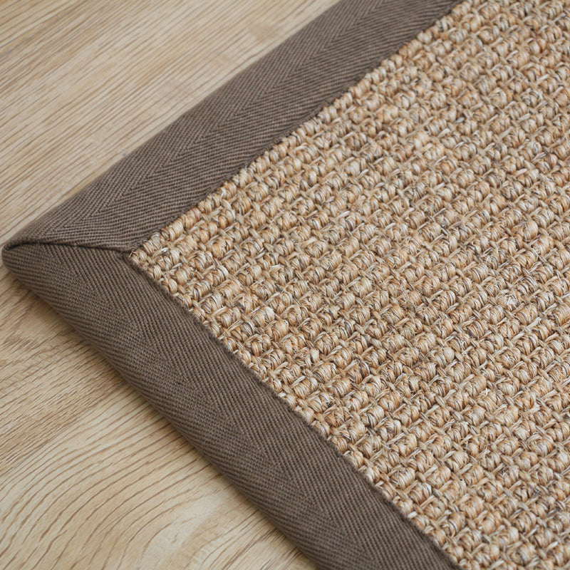 BowLift | Premium Solid Area Rug Light Brown Wooden Style Carpet Sisal Non-Slip Pet-Friendly Machine Washable Rug for Home